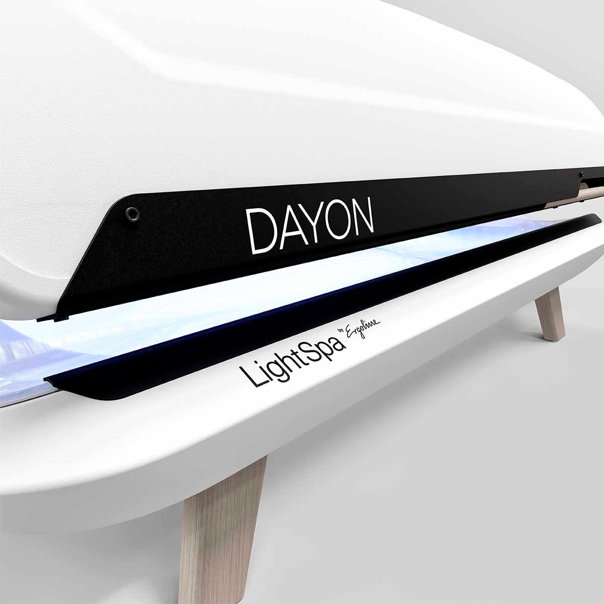 Linker querer frontaler Close-up vom DAYON LightSpa Intense Heimsolarium